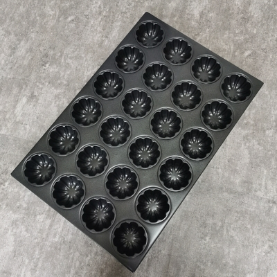 24 magdalenas de aluminio Tray Non Stick de la bandeja 1.0m m de la torta de la cavidad que cuecen
