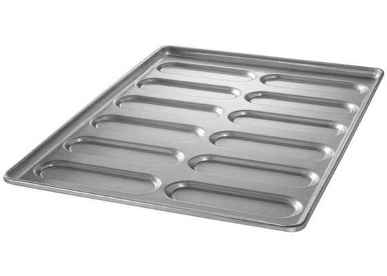 RK Bakeware China Foodservice NSF 10 moldes acristalados de acero aluminizado Hoagie Bun Pan Tray