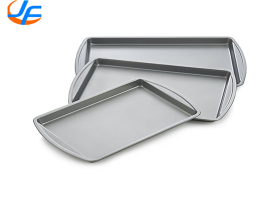 RK Bakeware China bandeja de horneado de aluminio comercial de aluminio redondo de la esquina de la hoja de la sartén