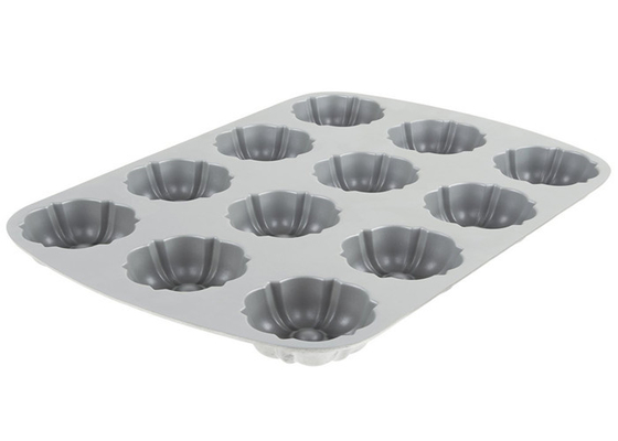 RK Bakeware China Foodservice NSF 12 Compartimiento Bundtlette Panelita de pastel de muffins de aluminio de grado comercial