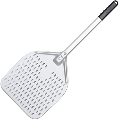 66 cm de anodizado de aluminio duro de la pala de pizza 12 pulgadas de plata de aluminio perforado de la cáscara de la pizza