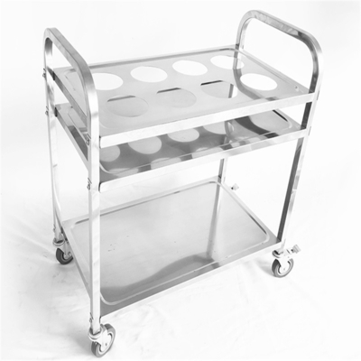 Trolley de acero inoxidable de alta calidad con cuatro ruedas