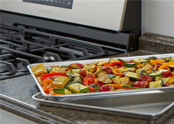 RK Bakeware China bandeja de horneado de aluminio comercial hoja de galletas Jelly Roll Pan Full Size Half Size Quarter Sheet Pan