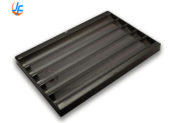 RK Bakeware China Foodservice 5 filas de aluminio sin pegamento bandeja de baguette perforada