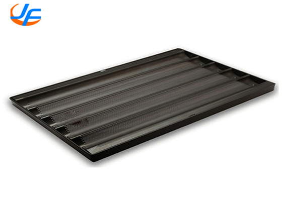RK Bakeware China Foodservice 5 filas de aluminio sin pegamento bandeja de baguette perforada