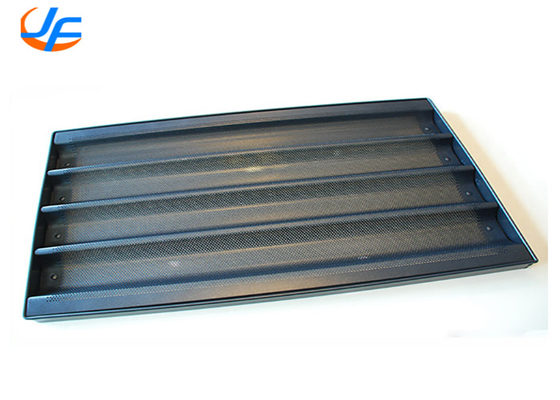 RK Bakeware China Foodservice 5 filas de aluminio sin pegamento bandeja de baguette perforada