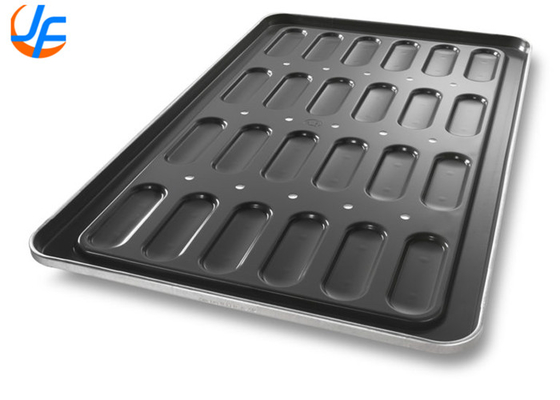 RK Bakeware China-52435 Envidrazado No adhesivo 18 Moldeado Acero Aluminizado Hot Dog Bun Pan Tray