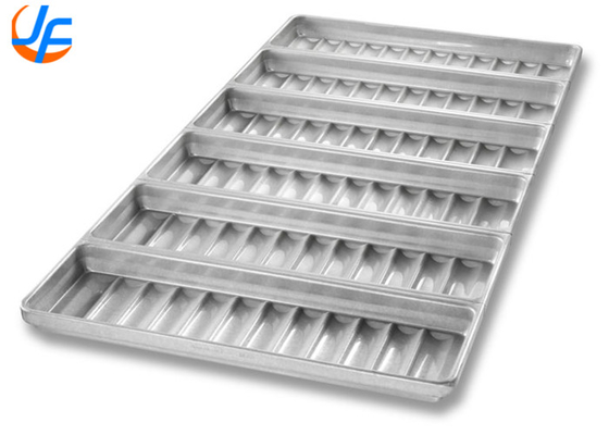 RK Bakeware China-52435 Envidrazado No adhesivo 18 Moldeado Acero Aluminizado Hot Dog Bun Pan Tray