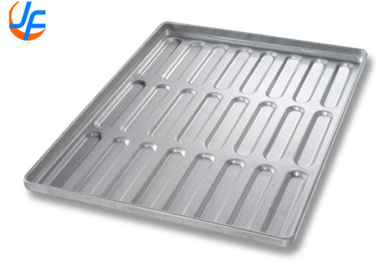 RK Bakeware China Foodservice 42465 Comercial 32 Moldeado acristalado acero aluminizado agrupado Hot Dog Bun Pan
