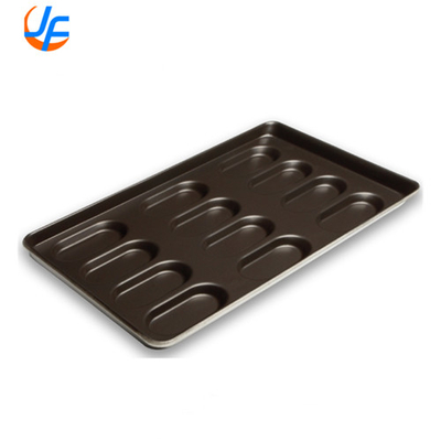 RK Bakeware China Foodservice Commercial Slicone Glazed Hot Dog Bun Pan para panaderías al por mayor