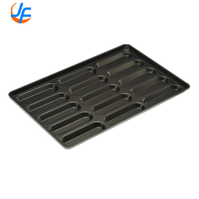 RK Bakeware China Foodservice Commercial Slicone Glazed Hot Dog Bun Pan para panaderías al por mayor