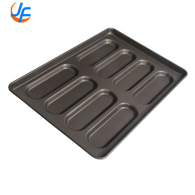 RK Bakeware China Foodservice Commercial Slicone Glazed Hot Dog Bun Pan para panaderías al por mayor