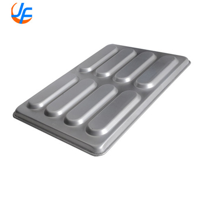 RK Bakeware China Foodservice Commercial Slicone Glazed Hot Dog Bun Pan para panaderías al por mayor