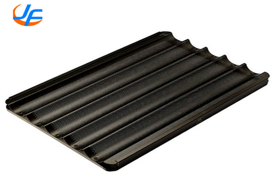 RK Bakeware China Foodservice Chicago Metallic 5 Loaf Glazed Uni Lock NSF Aluminio Baguette Envases para hornear