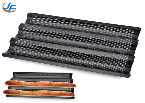 RK Bakeware China Foodservice Chicago Metallic 5 Loaf Glazed Uni Lock NSF Aluminio Baguette Envases para hornear