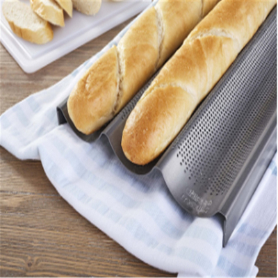 RK Bakeware China Foodservice NSF Tamaño completo 16 medidor 5 fila No adhesivo de aluminio Baguette Pan horneado bandeja