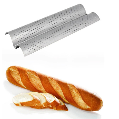 RK Bakeware China Foodservice NSF Perforado 3 ranuras Baguette bandeja de horneado de pan francés