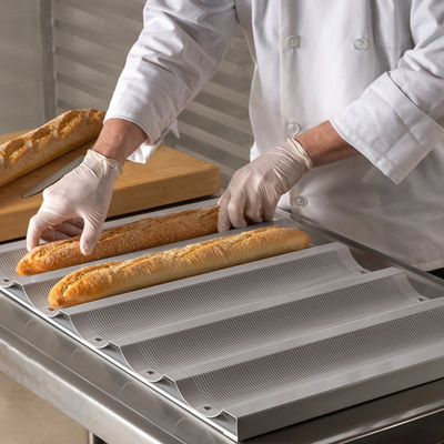 RK Bakeware China Foodservice NSF 5 panes de aluminio con acristalamiento Baguette bandeja de horneado de pan francés