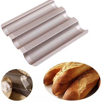 RK Bakeware China Foodservice NSF 5 panes de aluminio con acristalamiento Baguette bandeja de horneado de pan francés