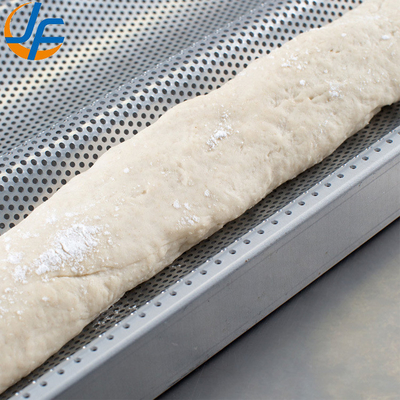 Rk Bakeware China-49053 5 Panes sin pegamento 600*400 Aluminio Uni-Lock Baguette Tray / Pantalla de pan francés