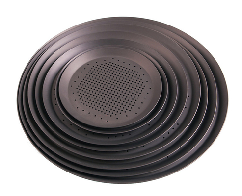 RK Bakeware China Anodo duro perforado de corteza delgada sartén de pizza para pizzería