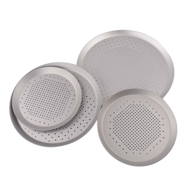 RK Bakeware China Anodo duro perforado de corteza delgada sartén de pizza para pizzería