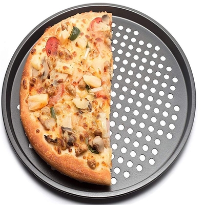 Rk Bakeware China Manufacturer-Nonstick Disco de pizza de aluminio con borde