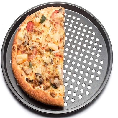 Rk Bakeware China Manufacturer-Nonstick Disco de pizza de aluminio con borde