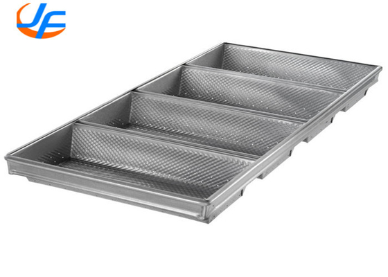 RK Bakeware China Foodservice NSF Telfon Nonstick 4 correa Pullman Aluminizado Panecillo de pan / Panecillo de pan de fuego de acero