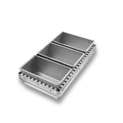Rk Bakeware China-Chicago Industrial metálico 4 correas de silicio glaseado sin pegamento Molde de pan Pullman