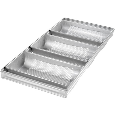 Rk Bakeware China-Foodservice 44405 Panecillo de pan de estufa de acero aluminizado de 3 tiras