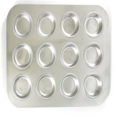 RK Bakeware China Foodservice NSF 12 tazas de panecillo de muffins de aluminio y bandeja de pasteles