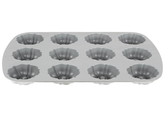 RK Bakeware China Foodservice NSF 12 Compartimiento Bundtlette Panelita de pastel de muffins de aluminio de grado comercial