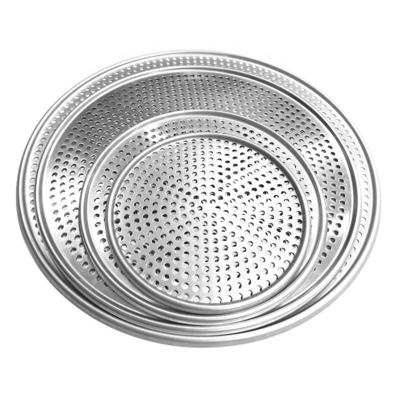 bandeja de pizza comercial de 10 pulgadas para cuerno de punz molde de bandeja de pizza para pizzas sartén de plata con agujeros