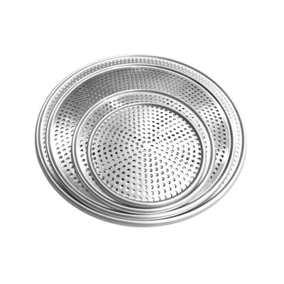 bandeja de pizza de 12 pulgadas de aluminio de punz plato de pizza para horno bandeja de horneado de pizza borde plano