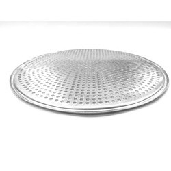 bandeja de pizza de 12 pulgadas de aluminio de punz plato de pizza para horno bandeja de horneado de pizza borde plano