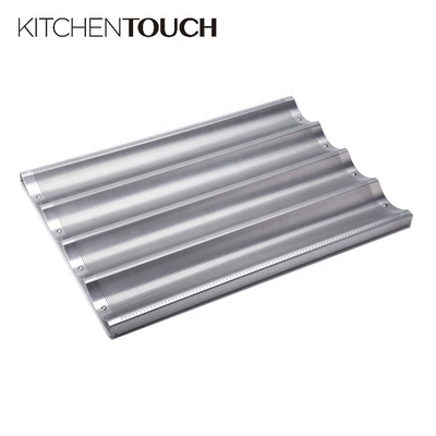4 ranuras de aluminio pane para hornear pan francés y bandeja para hornear baguettes para bares, panaderías o restaurantes