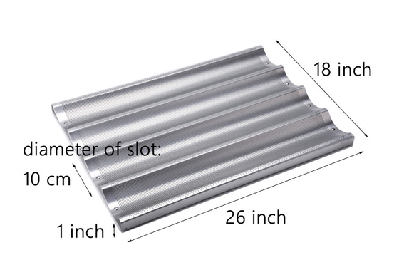 4 ranuras de aluminio pane para hornear pan francés y bandeja para hornear baguettes para bares, panaderías o restaurantes