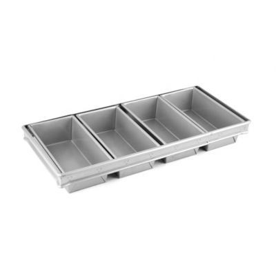 4 ranuras de pan horneado bandeja de horneado caja de tostadas de pan moldeado pan horneado caja de tostadas de acero de aluminio para panadería
