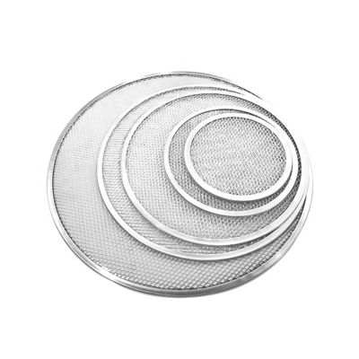 8 pulgadas de aluminio redondo de la pantalla de la pizza de la malla de la pizzaría de la bandeja de la pizzaría perforada bandeja de horneado de la bandeja de horneado de la bandeja