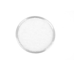 bandeja de pizza de malla redonda comercial de 18 pulgadas bandeja de horno de pizza perforada bandeja de horno de horno de aluminio pantalla de pizza