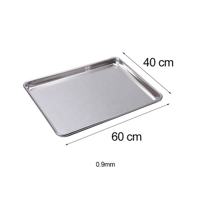 40 * 60 Cm bandeja de horneado europea rectangular de aluminio horneado de hierro de alambre en la hoja de borde de rollo 0,9 mm