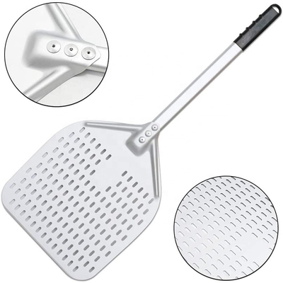 66 cm de anodizado de aluminio duro de la pala de pizza 12 pulgadas de plata de aluminio perforado de la cáscara de la pizza