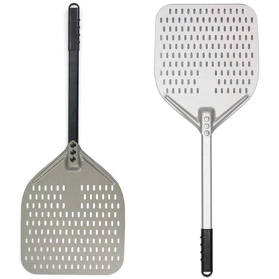 66 cm de anodizado de aluminio duro de la pala de pizza 12 pulgadas de plata de aluminio perforado de la cáscara de la pizza