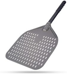 66 cm de anodizado de aluminio duro de la pala de pizza 12 pulgadas de plata de aluminio perforado de la cáscara de la pizza