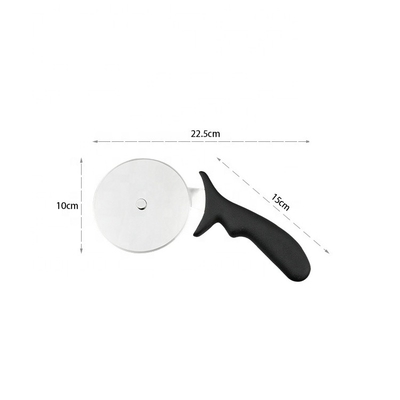 10cm de acero inoxidable 430 cortador de ruedas de pizza con mango de Pp redondo cortador de plástico servidor