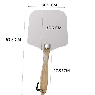 12 * 14 pulgadas horno cuadrado de pizza cáscara mango de madera de aluminio de la pala de pizza con 14 pulgadas de acero inoxidable corte conjunto