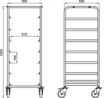 RK Bakeware China-15 Pan End Load Undercounter Prep Top Sheet / Bun Pan Rack - ensamblado