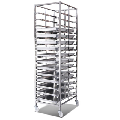 RK Bakeware China-Z Marco de anidación de acero inoxidable Camión de horneado de horno doble Estante para panaderías al por mayor