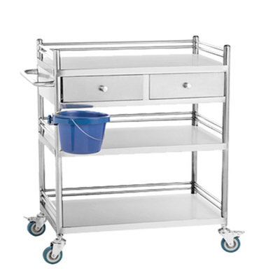 RK Bakeware China Hospital Médico Vestido Camión de acero inoxidable Camión quirúrgico con cajones